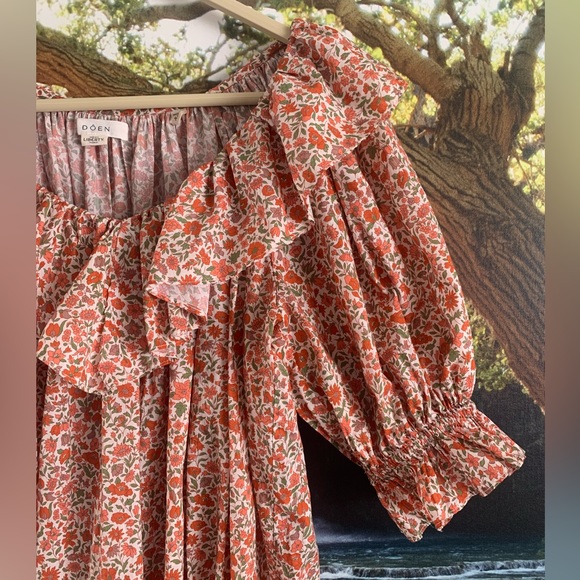 SOLD Doen Chime Ruffled Floral Liberty Fabric Dress Size XS DOEN - Picture 9 of 16